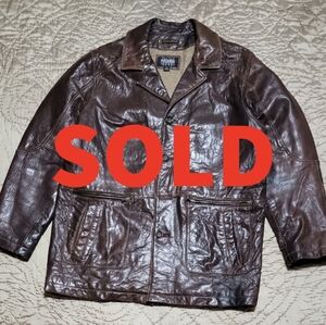 Wilsons Leather Pelle Studio Dark Brown Leather Field Jacket